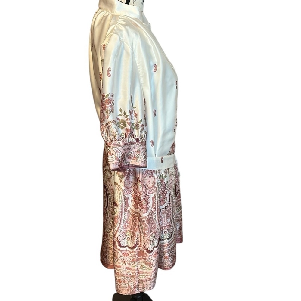 Fate Precious Paisley Satin Dress Mini Puff Sleeves
Cream and Pinks Size L New - Picture 2 of 7